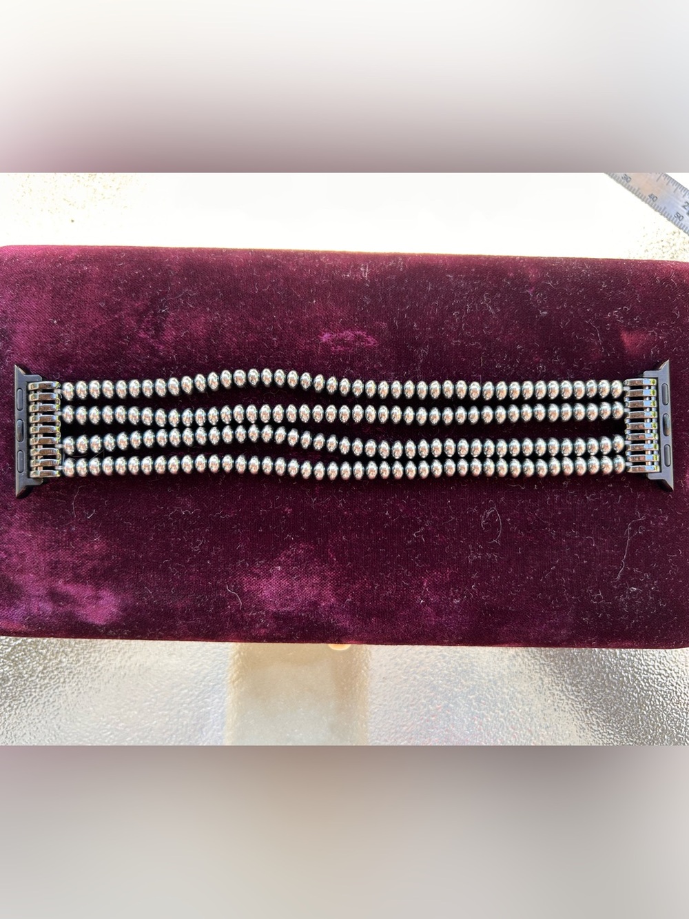 Sterling silver bead Navajo Pearl style Apple Watch band